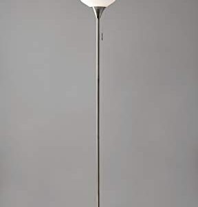 Adesso 4266-22 Roxy Floor Lamp, 71 in., 100W Incandescent/20W CFL, Brushed Steel Finish, 1 Tall Lamp