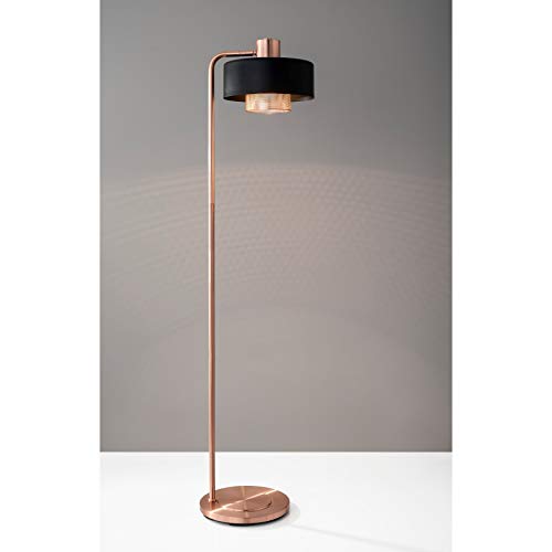 Adesso 6049-20 Bradbury Floor Lamp, Black/Brushed Copper