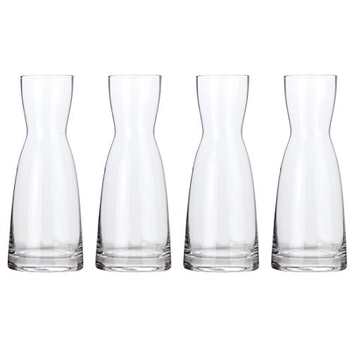 Lily's Home Individual Glass Wine Decanters, Miniature Personal Size Carafes Ideal for Dinner Parties and Wine Tastings, Makes Wonderful Gift. 10 oz. Each, Set of 4