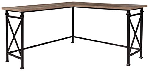 Signature Design by Ashley Jaeparli Modern Farmhouse Home Office L Shaped Desk, Brown