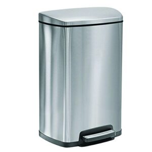 tramontina step trash can, stainless steel, gray (13 gal) two freshener cartridges included