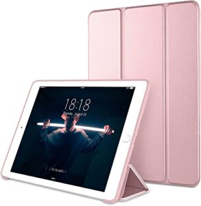 dtto ipad 9.7 case 2018 ipad 6th generation case / 2017 ipad 5th generation case, slim fit lightweight smart cover with soft tpu back case for ipad 9.7 2018/2017 [auto sleep/wake] - rose gold