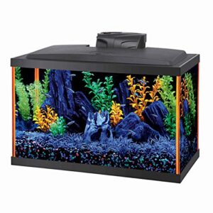 aqueon neoglow led orange aquarium fish tank starter kit, 10 gallon