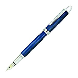 conklin herringbone fountain pen - stub nib fountain pen, navy blue (ck71540: ck71543)