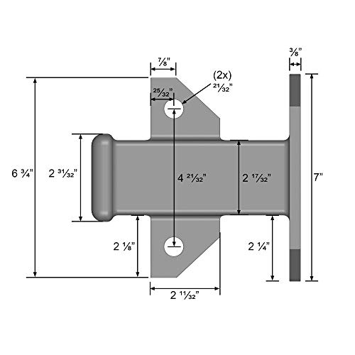 Quick Products QP-HS5839 Bolt-On Receiver Tube - 2", Black