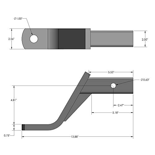 Quick Products QP-HS2807 Class III Trailer Ball Mount - 6" Drop, 4" Rise - 5000 lbs. (Gloss Black Powder-Coat Finish)