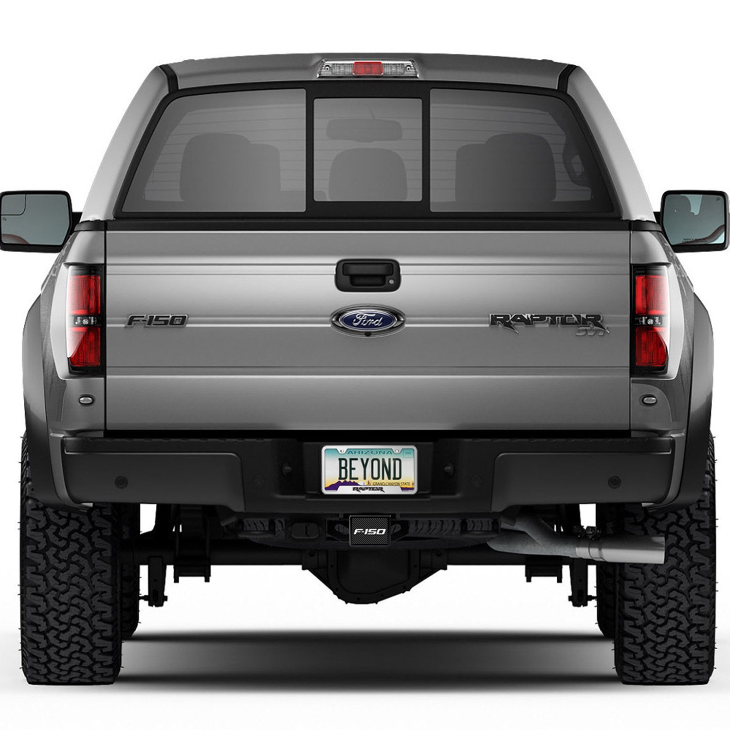 iPick Image, Compatible with - Ford F-150 2009-2014 UV Graphic Carbon Fiber Look Metal Face-Plate on ABS Plastic 2 Tow Hitch Cover