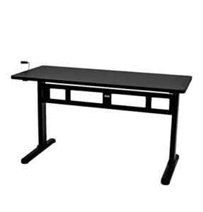ergomax adjustable crank desk w/tabletop, 45 inch max height, black