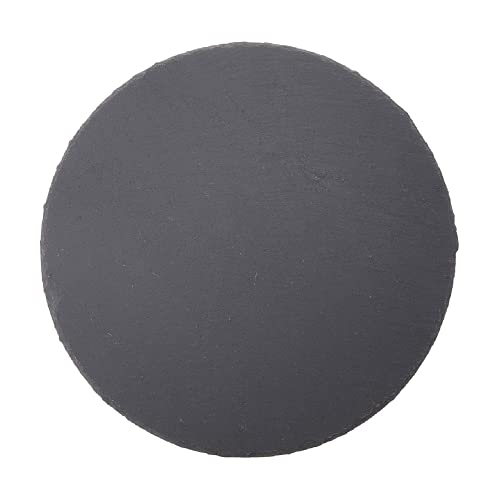 Cilio Slate Round Cheese Board, Natural Stone Tray for Serving Cheese, Charcuterie, Sushi, Appetizers, and More, Black, 11" diameter