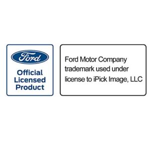 iPick Image, Compatible with - Ford Logo UV Graphic Black Metal Face-Plate on ABS Plastic 2 inch Tow Hitch Cover