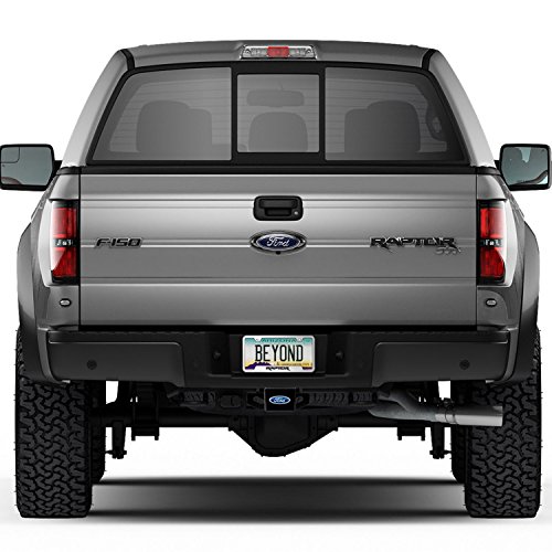 iPick Image, Compatible with - Ford Logo UV Graphic Black Metal Face-Plate on ABS Plastic 2 inch Tow Hitch Cover