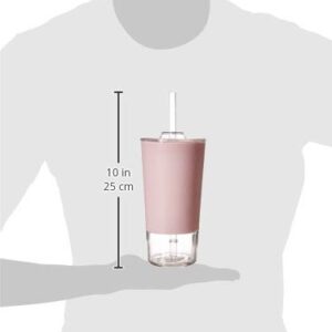 Ello Tidal Glass Tumbler with Straw, Cashmere Pink, 20 oz. (824-0431-075-6), 1 Count (Pack of 1)