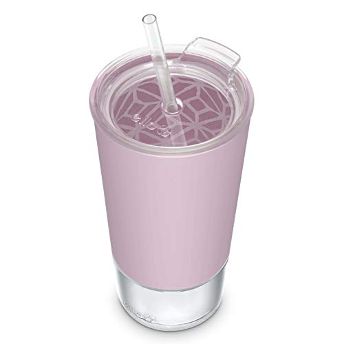 Ello Tidal Glass Tumbler with Straw, Cashmere Pink, 20 oz. (824-0431-075-6), 1 Count (Pack of 1)