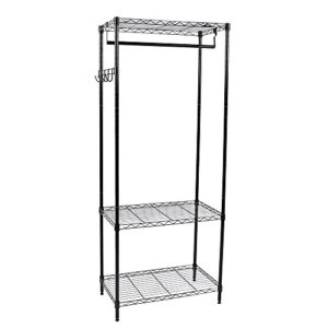 Apollo Hardware 3-Shelf Wire Shelving Garment Rack 14"x24"x60" (Black)