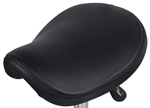 2xhome - Ergonomic Backless Rolling Saddle Stool Office Chair with Adjustable Height and Tilt, Black