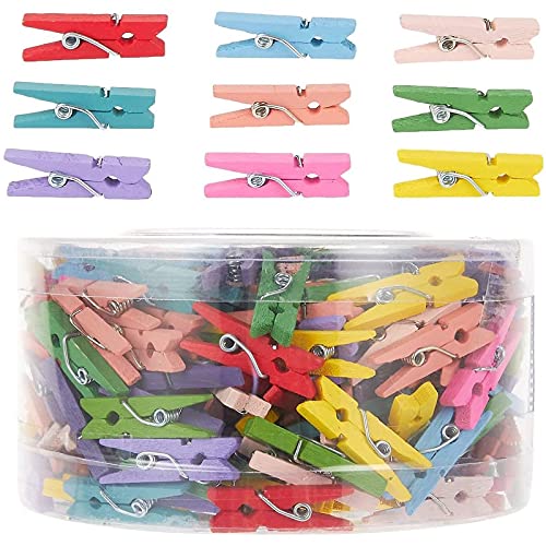 Juvale Mini Wooden Clothespins for Crafts (1 x 0.25 in, 300-Pack)