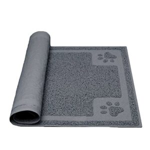 darkyazi pet feeding mat large for dogs and cats,24"×16" flexible and easy to clean feeding mat,best for non slip waterproof feeding mat. (grey)