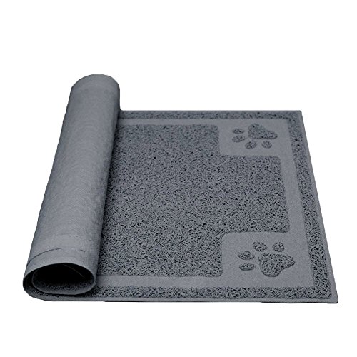 Darkyazi Pet Feeding Mat Large for Dogs and Cats,24"×16" Flexible and Easy to Clean Feeding Mat,Best for Non Slip Waterproof Feeding Mat. (Grey)