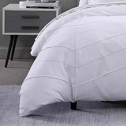 City Scene Courtney Comforter Set, King, White