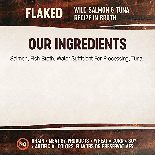 Wellness CORE Simply Shreds Natural Grain Free Wet Cat Food Mixer Or Topper, Shredded Wild Salmon & Tuna in Broth, 1.75-Ounce Pouch (Pack of 12)