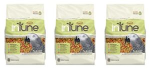 3 pack of higgins premium pet foods intune natural pelleted bird food for parrots- 3 lbs each