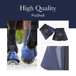 LeMieux ProShell Overreach Horse Boots - Over Reach or Bell Boots for Horses - Protective Gear and Training Equipment - Equine Boots, Wraps & Accessories (Navy - Medium)