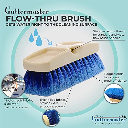 Guttermaster GM-215-8 Blue 8 Inch Oblong Medium Soft Flow Through Brush with Flagged Ends for RV's and Larger Vehicles