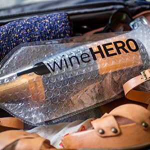 WineHero - 6 Pack Reusable Leak Proof Bottle Protector Bag for Travel Pack in Airplane Checked Baggage, Luggage, or Suitcase - Good for Cruise Travel - Wine Travel Accessory