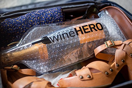 WineHero - 6 Pack Reusable Leak Proof Bottle Protector Bag for Travel Pack in Airplane Checked Baggage, Luggage, or Suitcase - Good for Cruise Travel - Wine Travel Accessory