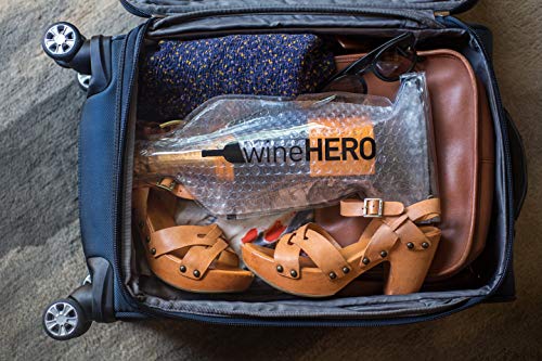 WineHero - 6 Pack Reusable Leak Proof Bottle Protector Bag for Travel Pack in Airplane Checked Baggage, Luggage, or Suitcase - Good for Cruise Travel - Wine Travel Accessory