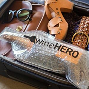 WineHero - 6 Pack Reusable Leak Proof Bottle Protector Bag for Travel Pack in Airplane Checked Baggage, Luggage, or Suitcase - Good for Cruise Travel - Wine Travel Accessory