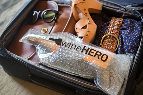 WineHero - 6 Pack Reusable Leak Proof Bottle Protector Bag for Travel Pack in Airplane Checked Baggage, Luggage, or Suitcase - Good for Cruise Travel - Wine Travel Accessory