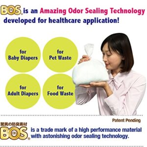 BOS Amazing Odor Sealing Disposable Bags for Diapers, Pet Waste, Food Waste or any Sanitary Product Disposal -Durable and Unscented [Size:M, Color:White](90 count, Pack of 1) (90 Bags)