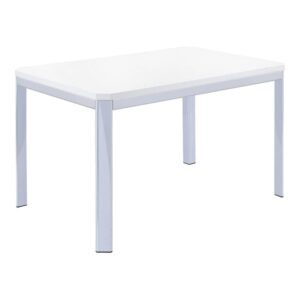 monarch specialties i dining table - 32"x 48"/ white/chrome metal,