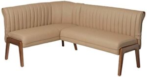milan bernice faux leather nook, taupe