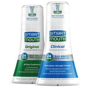 smartmouth original activated & clinical dds mouthwash, bad breath, gums aid, 16 fl oz
