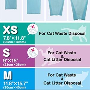 BOS Amazing Odor Sealing Cat Waste Disposal Bags - Durable, Unscented [Size: L, Color: light blue] (60 Count, Pack of 1) (60 Bags) NOT a litter box liner