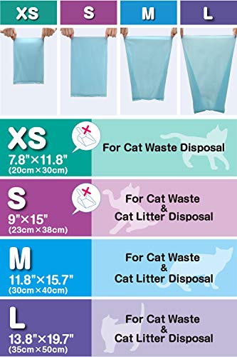 BOS Amazing Odor Sealing Cat Waste Disposal Bags - Durable, Unscented [Size: L, Color: light blue] (60 Count, Pack of 1) (60 Bags) NOT a litter box liner