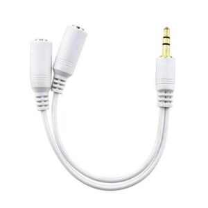 Microsoft Surface Pro 4 Compatible 3.5mm Headset Headphone Splitter Earbuds Audio Jack Y Adapter 2-Port White