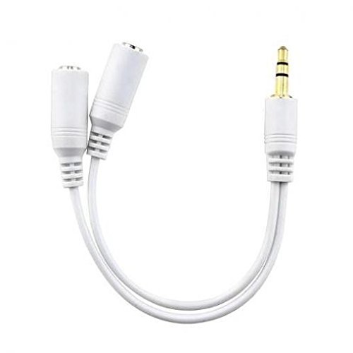 Microsoft Surface Pro 4 Compatible 3.5mm Headset Headphone Splitter Earbuds Audio Jack Y Adapter 2-Port White