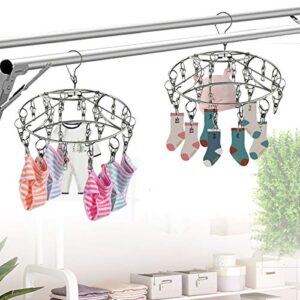 Clothes Drying Racks Laundry Drip Hanger Laundry Clothesline Hanging Rack Set of 24 Clothespins for Drying Clothes, Towels, Underwear, Lingerie, Socks