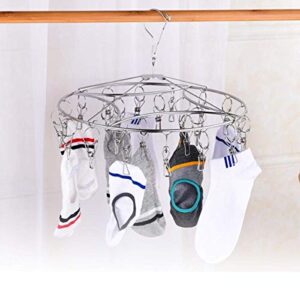 Clothes Drying Racks Laundry Drip Hanger Laundry Clothesline Hanging Rack Set of 24 Clothespins for Drying Clothes, Towels, Underwear, Lingerie, Socks