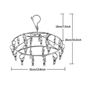 Clothes Drying Racks Laundry Drip Hanger Laundry Clothesline Hanging Rack Set of 24 Clothespins for Drying Clothes, Towels, Underwear, Lingerie, Socks