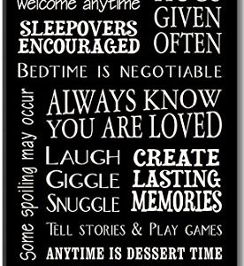 My Word! Grammy's Rules Decorative Sign, 8.5x16