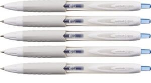 uni-ball signo 307 retractable gel ink pen, ultra micro point 0.38mm, blue ink, umn-307-38, value set of 5