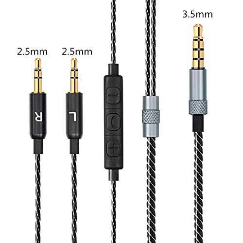 Alitutumao Replacement Audio Cable Aux Cord with Inline Mic Remote Volume Control Compatible with Sol Republic Master Tracks HD V8 V10 V12 MFI X3 Ultra XC Headphones Cable Wire Black