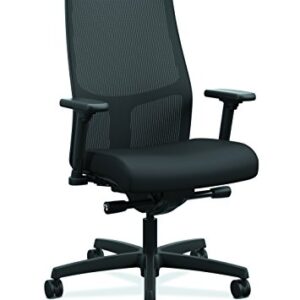 HON Ignition 2.0 Mid-Back - Black Mesh Computer Chair for Office Desk, Black Fabric