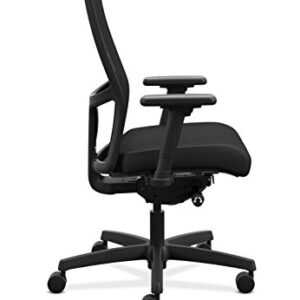 HON Ignition 2.0 Mid-Back - Black Mesh Computer Chair for Office Desk, Black Fabric