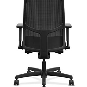 HON Ignition 2.0 Mid-Back - Black Mesh Computer Chair for Office Desk, Black Fabric
