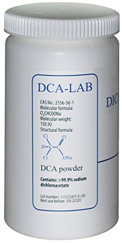 DCA - Sodium Dichloroacetate 100g Powder, Purity >99.9%, Made in Europe, by DCA-LAB, Certificate of Analysis Included, Tested in a Certified Laboratory, Buy Directly from Manufacturer, 3.5oz